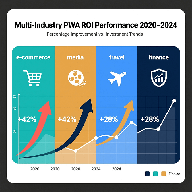 PWA ROI Analysis Progressive web app examples ROI comparison across industries