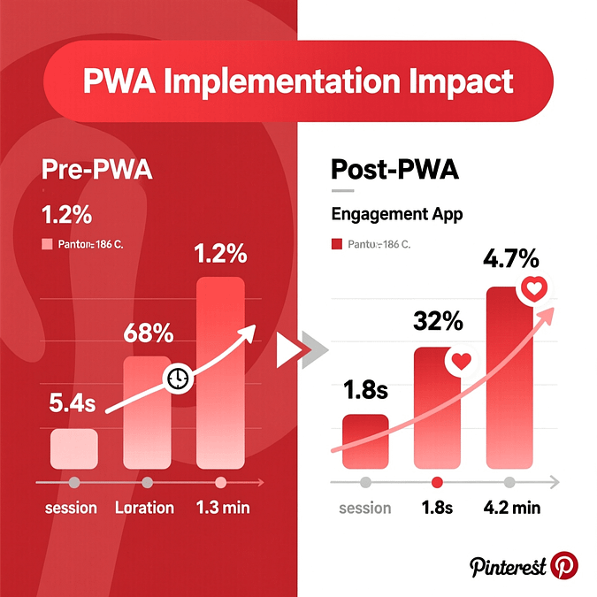 Pinterest PWA Performance Pinterest progressive web app performance metrics comparison