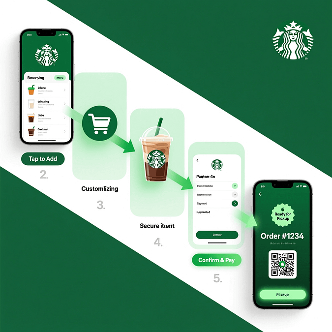 Starbucks PWA User Flow Starbucks progressive web app ordering flow diagram