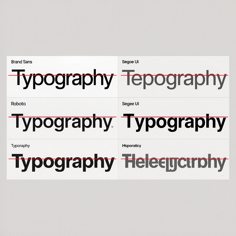 Fallback Stack Visual Comparison of fallback system fonts and brand font with matching metrics for stable layout