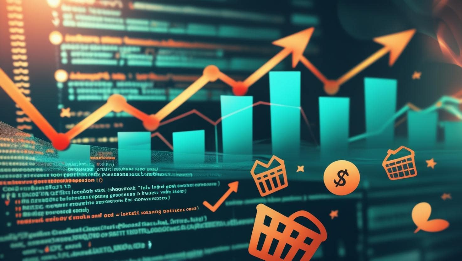 Illustration showing advanced e-commerce schema markup boosting website conversions and search engine visibility.