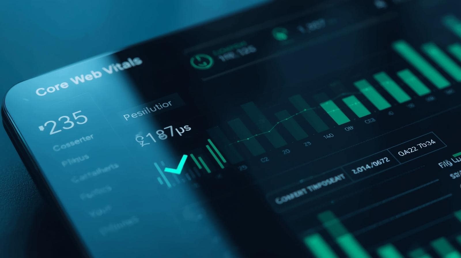 Dashboard showing optimized Core Web Vitals metrics for SEO