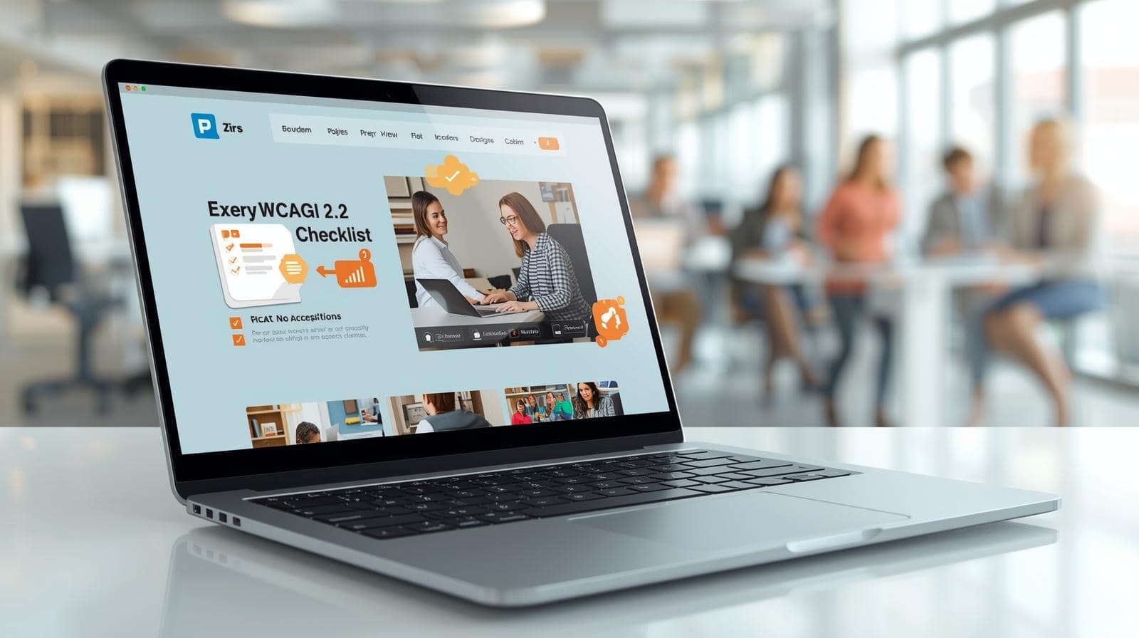 WCAG guidelines for businesses illustrated on a laptop screen