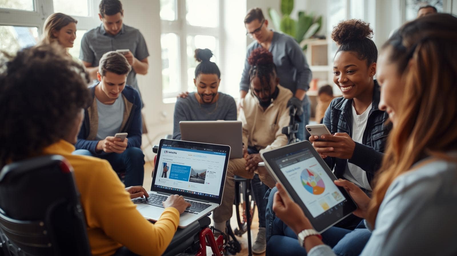 Diverse audience using an accessible website