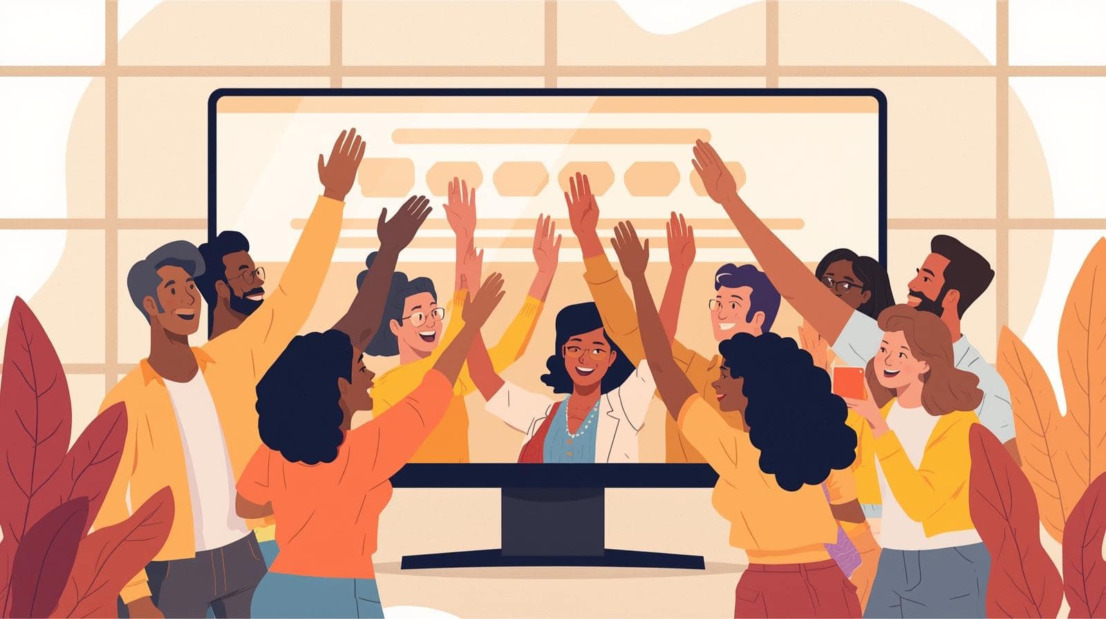 Team celebrating brand reputation through accessibility