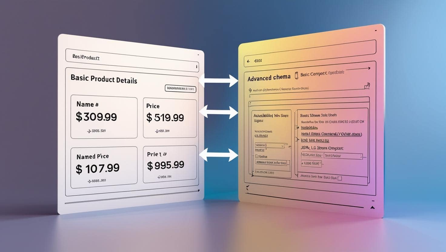 Advanced Product Schema for Conversion Visual representation of advanced product schema highlighting various attributes like availability, condition, and variants.