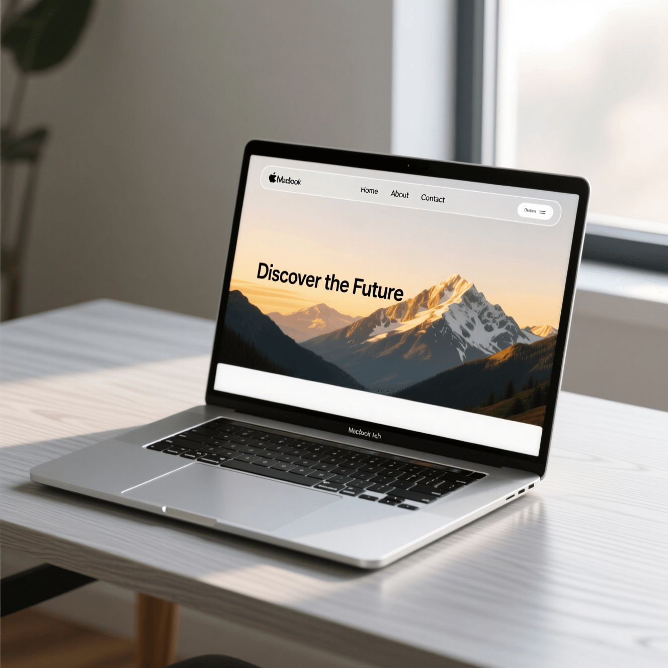 User-Friendly Website Interface A mockup of a clean and minimalist website on a laptop screen, highlighting excellent user experience and visual hierarchy.