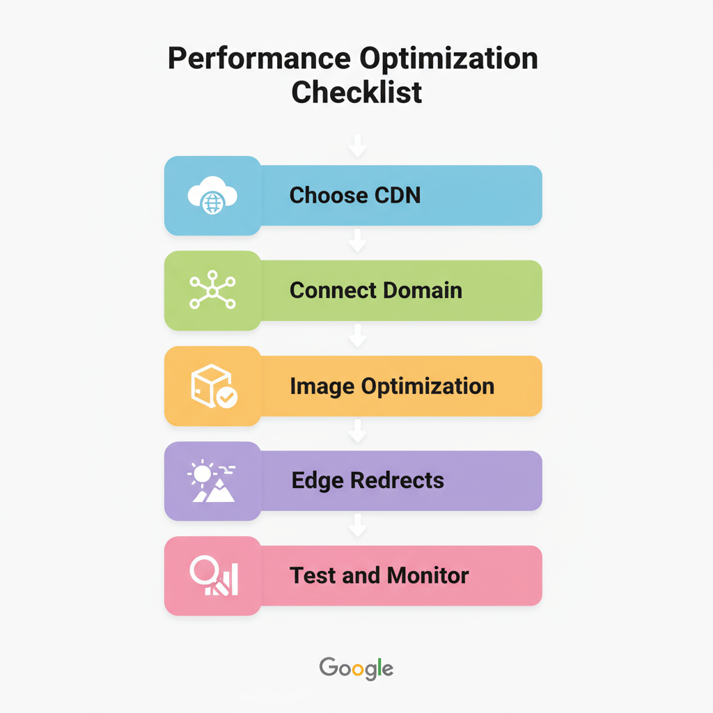 CDN Setup Checklist for SEO Step by step checklist showing how to configure a CDN for SEO benefits