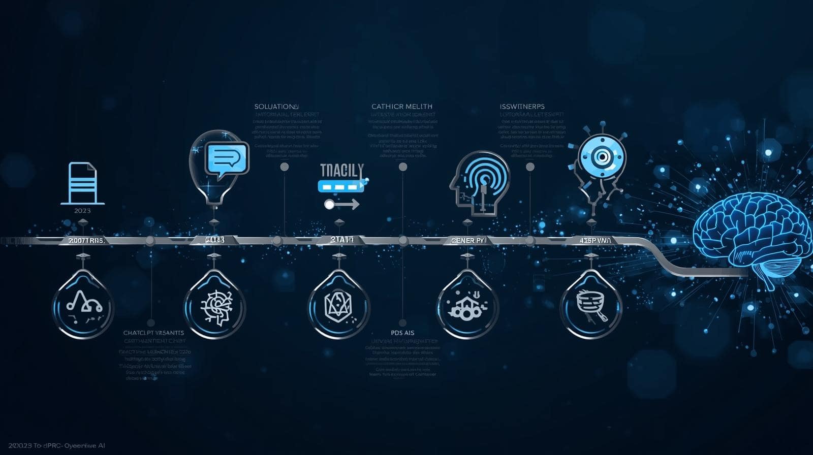 Image 2: AI Search Evolution Timeline Timeline of generative AI in search evolution impacting long-tail keywords