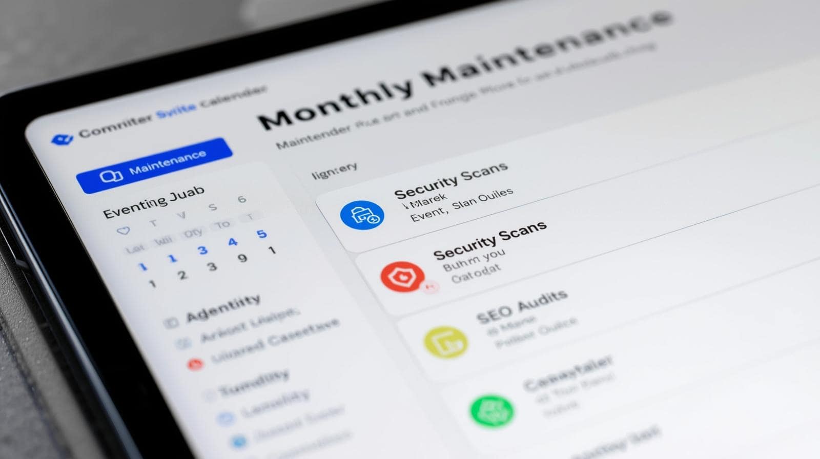 Monthly Website Maintenance Calendar Monthly website maintenance schedule calendar template