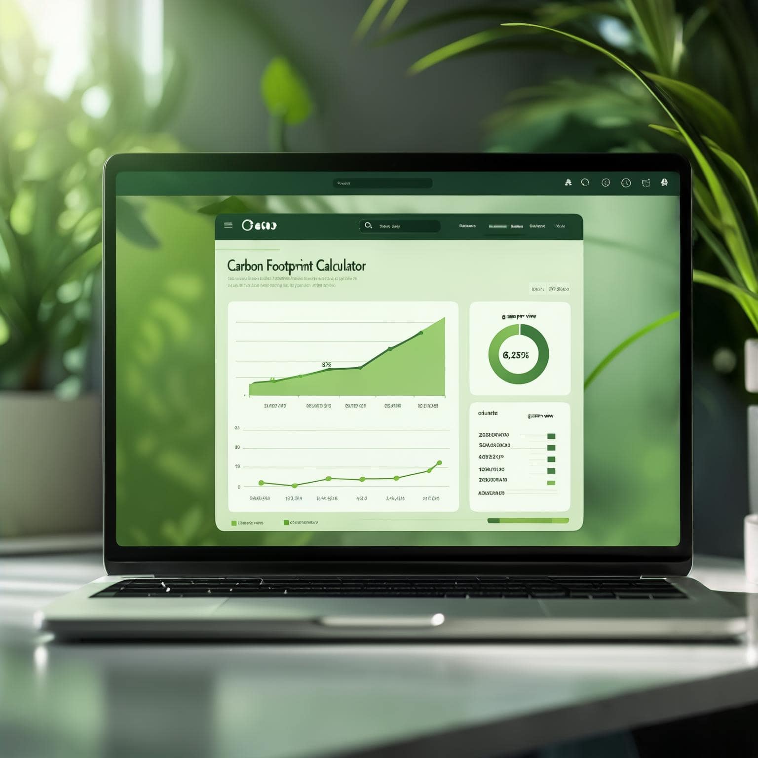 Feature - Website Carbon Footprint Calculator Website carbon footprint calculator on a laptop with a green energy dashboard