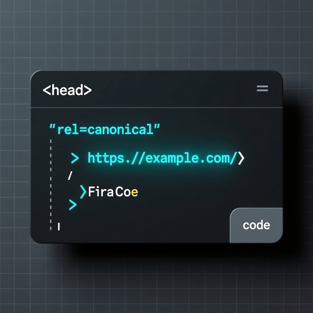 Canonical Tag Example HTML example of a rel=canonical tag pointing to a preferred URL