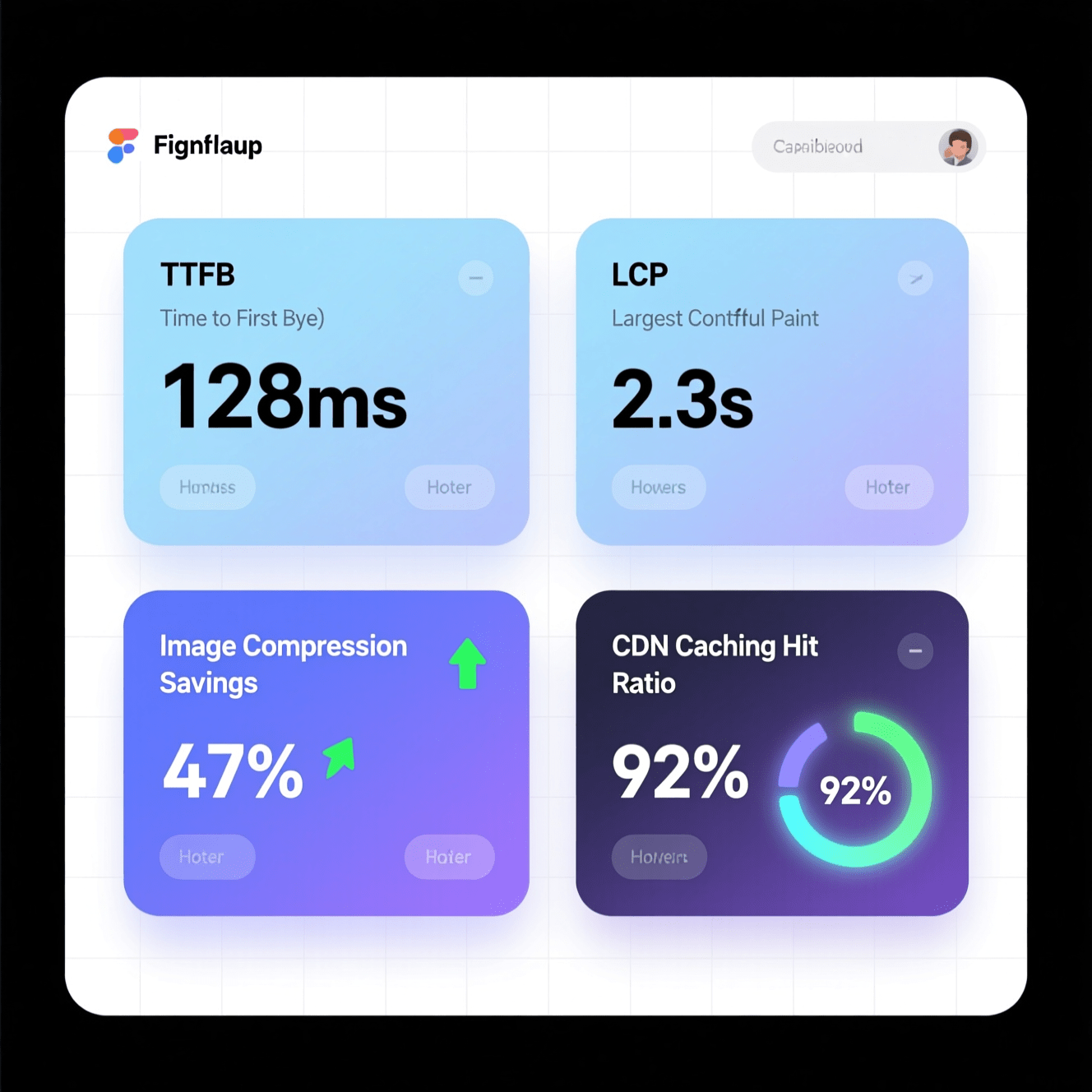 Docs Performance Tuning Performance dashboard showing image compression and CDN caching for docs