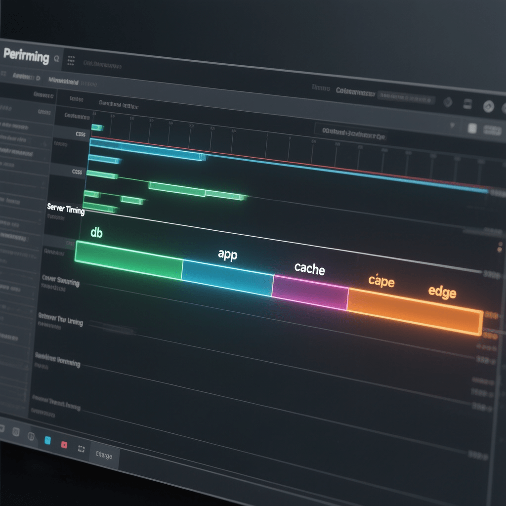 Feature: Server Timing API for Performance Debugging Server waterfall highlighting server timing api for performance debugging metrics over a network timeline