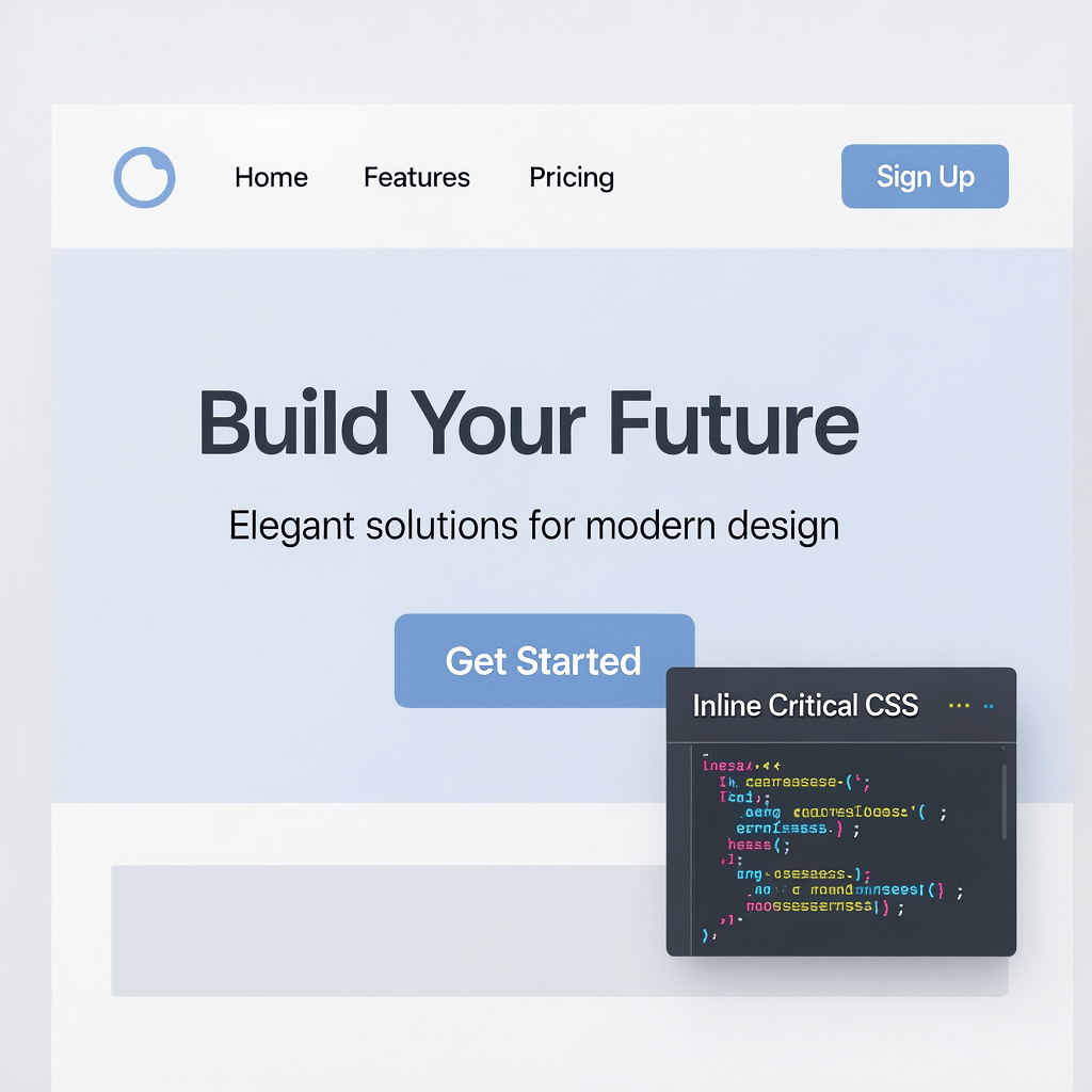 Inline Critical CSS for Above the Fold Critical CSS inlined to style the above-the-fold hero and navigation