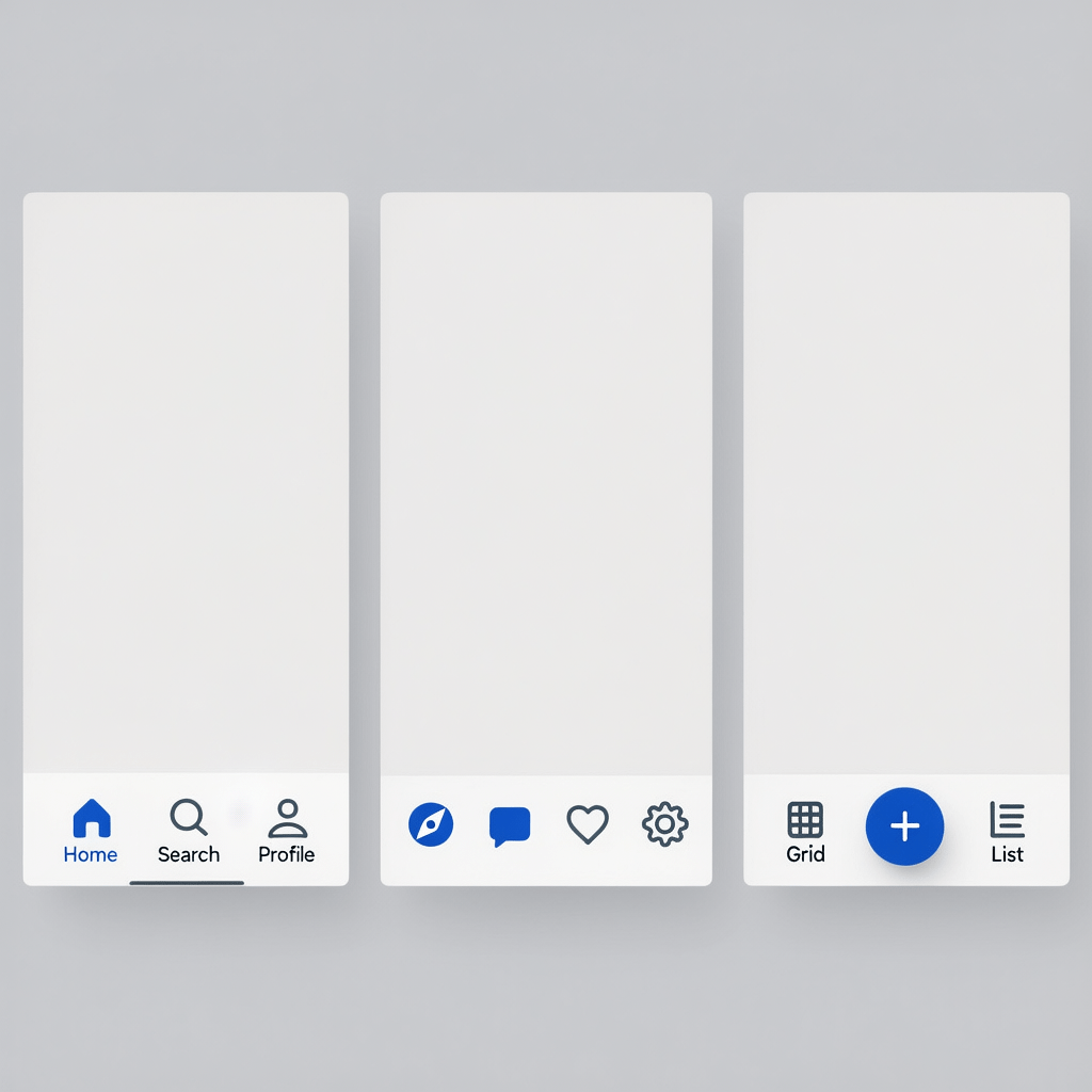 Mobile Navigation Patterns Examples of bottom navigation patterns suitable for mobile sites