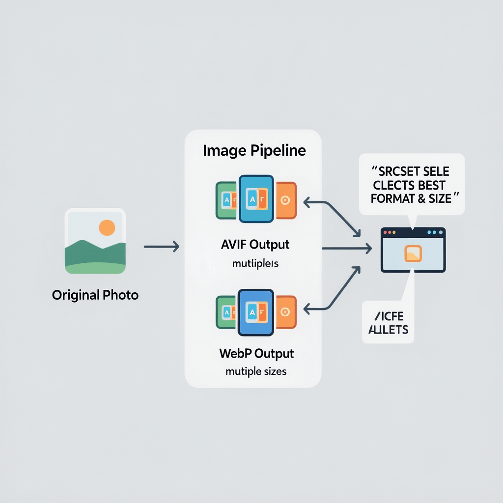 Responsive Image Optimization Responsive image optimization workflow with srcset and sizes