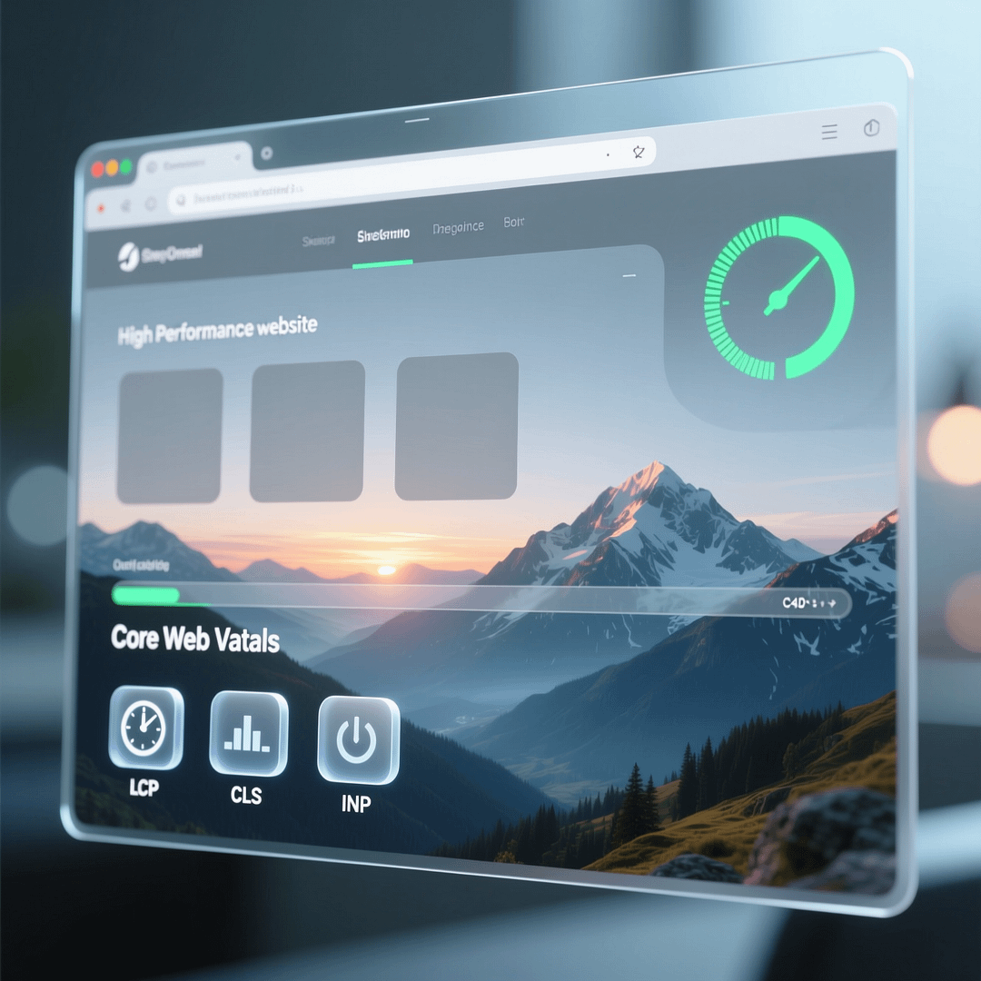 Lazy loading images SEO best practices illustrated with a speed meter overlay