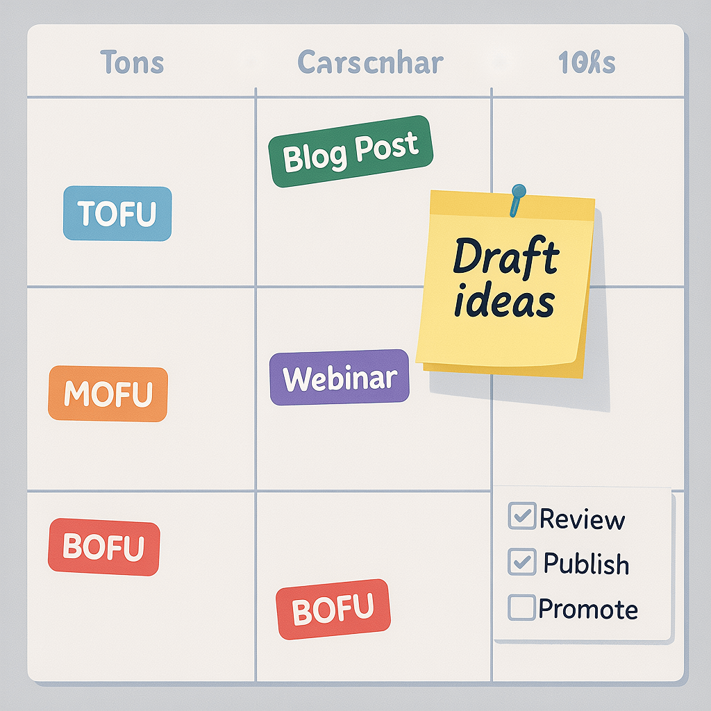 Content Calendar by Intent SEO specialist content calendar planning topics by intent and funnel stage