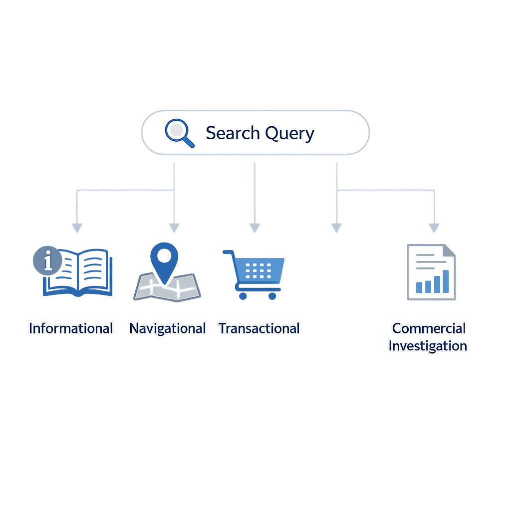 User Intent Mapping Strategy A diagram showing user intent mapping for modern SEO
