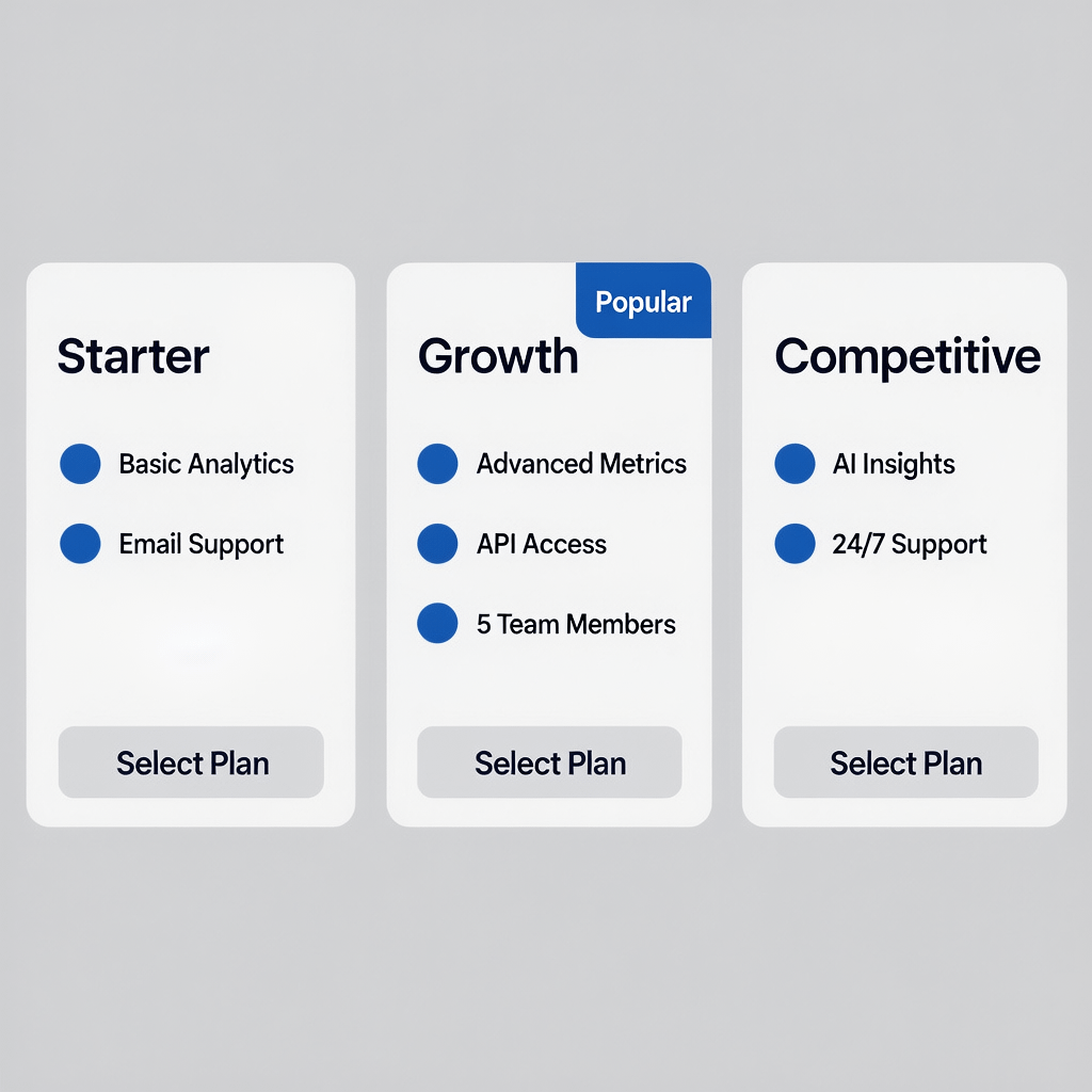 Affordable SEO tiers overview Diagram of affordable SEO packages for small business South Africa across three tiers