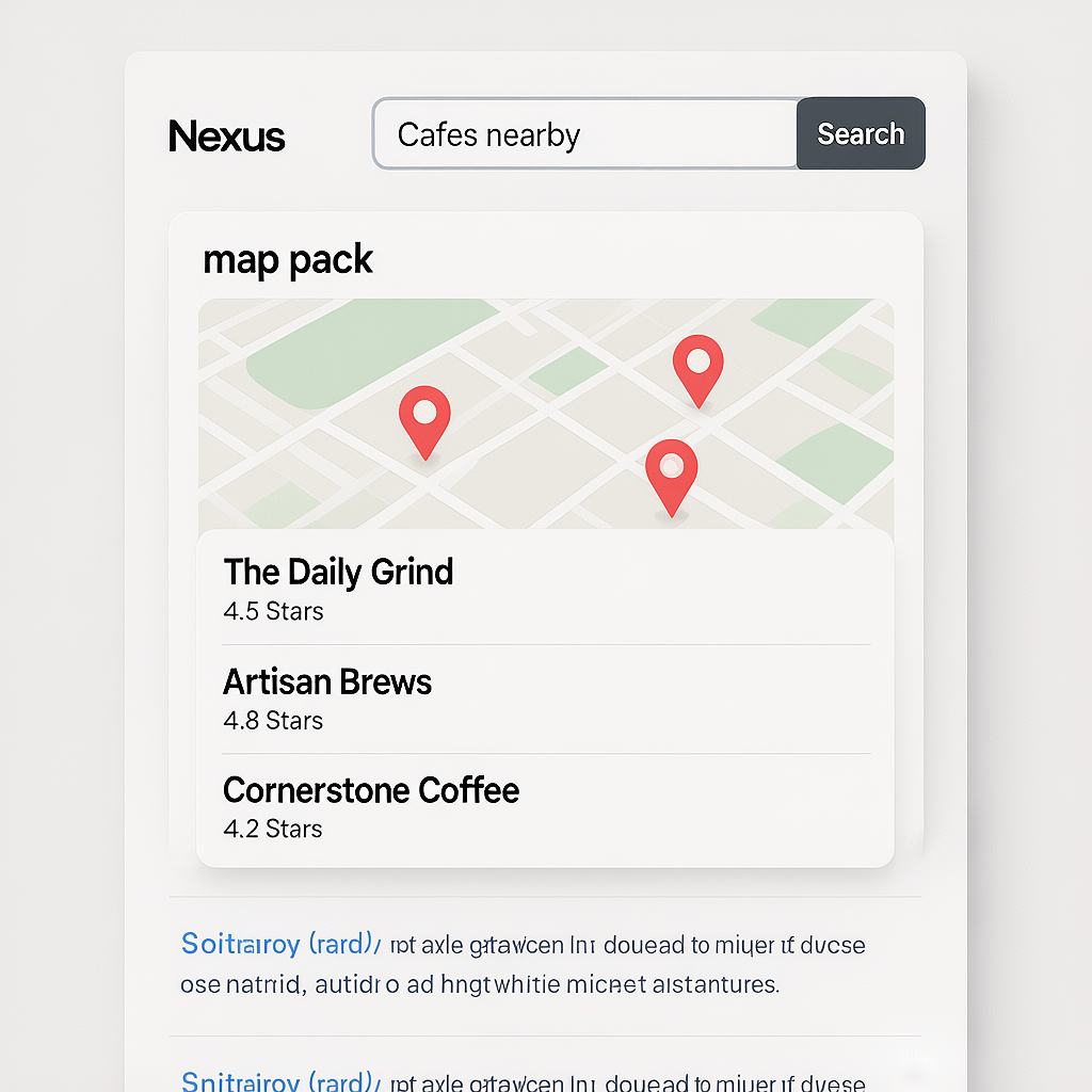 Local SEO Map Pack Local results example showing map pack gains from seo services