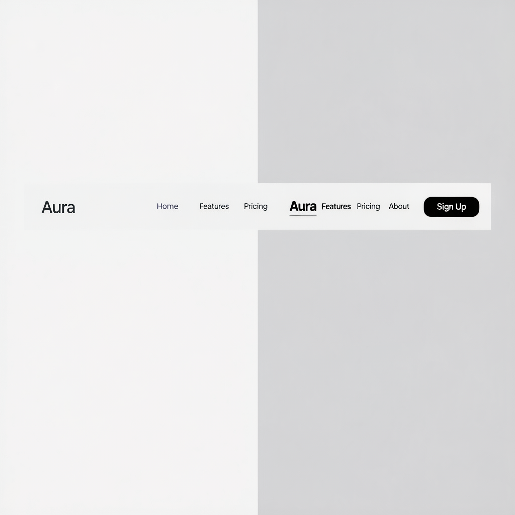 Navbar Variations Across Approaches Side by side mockups that show how to create a responsive navbar with custom and framework approaches
