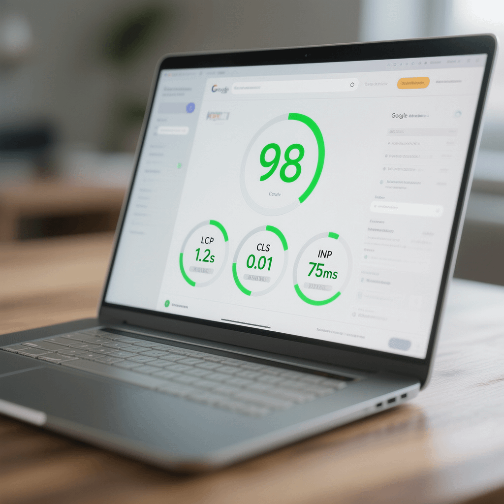 PageSpeed and Lighthouse Scores Pagespeed dashboard showcasing an optimize website load time checklist impact on metrics