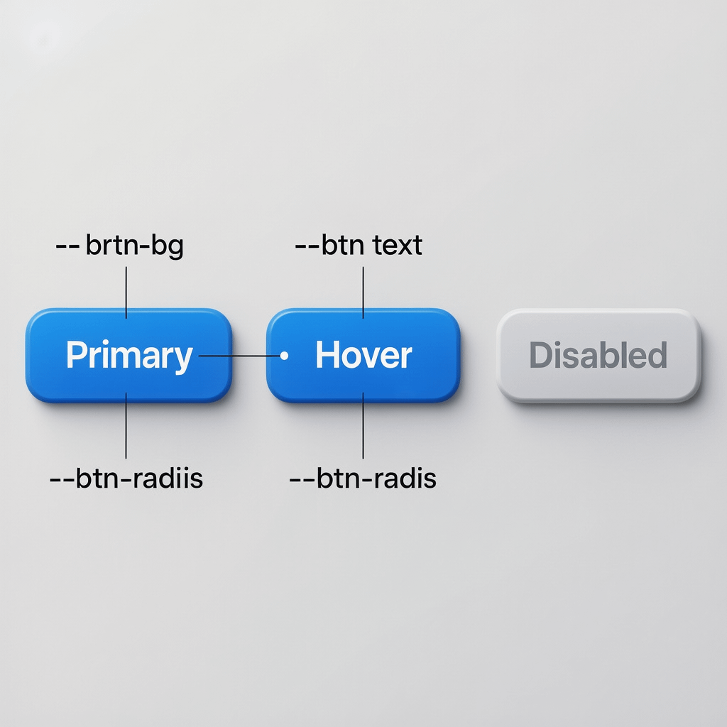 Component Button with CSS Tokens Component button styles mapped to CSS variables for consistent theming