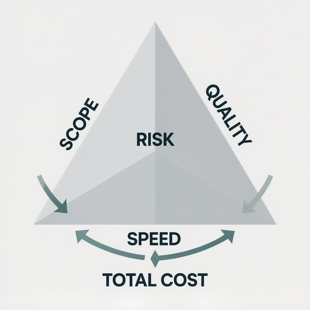 Website Cost Drivers Pyramid Diagram of cost drivers for an affordable website