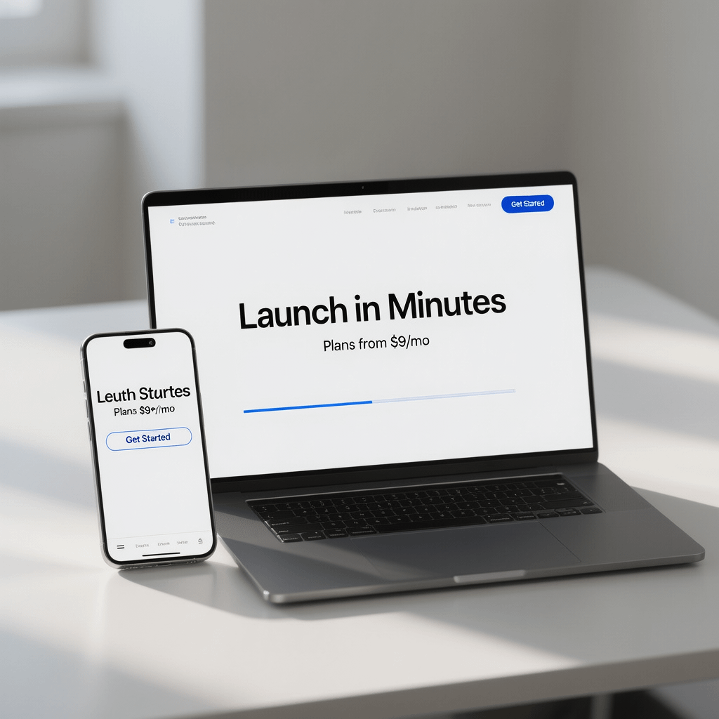 Clean, modern affordable website design on laptop and phone