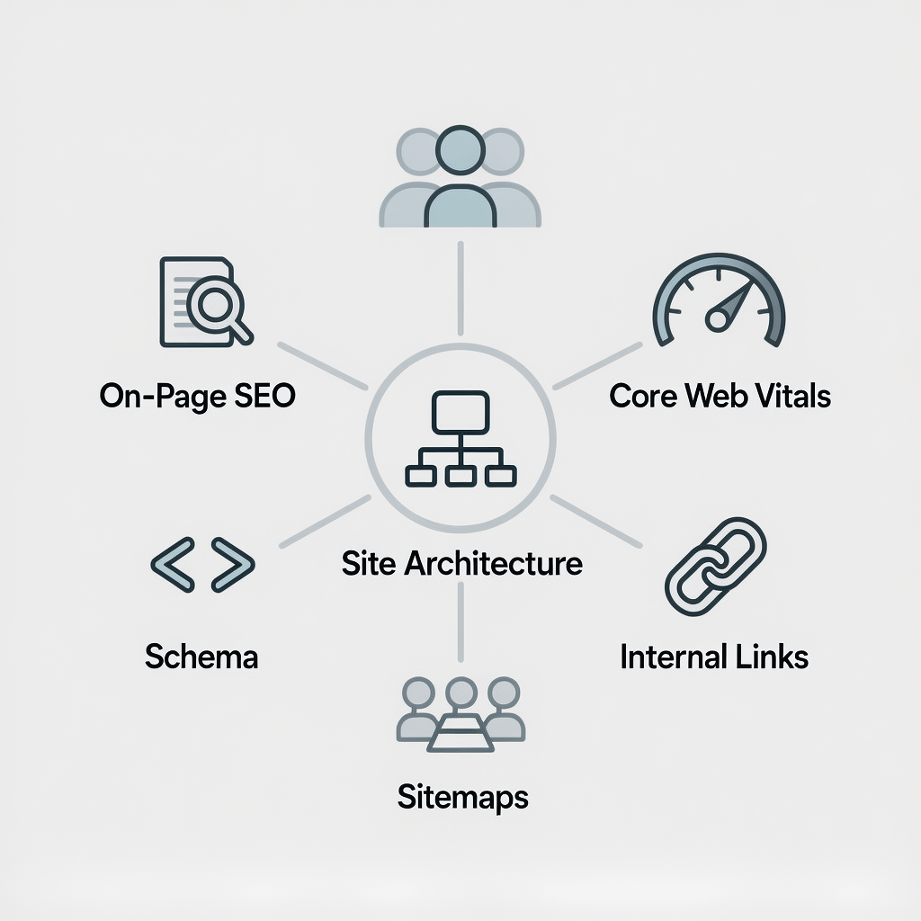 SEO Checklist Diagram Technical and on page SEO checklist to promote business rankings
