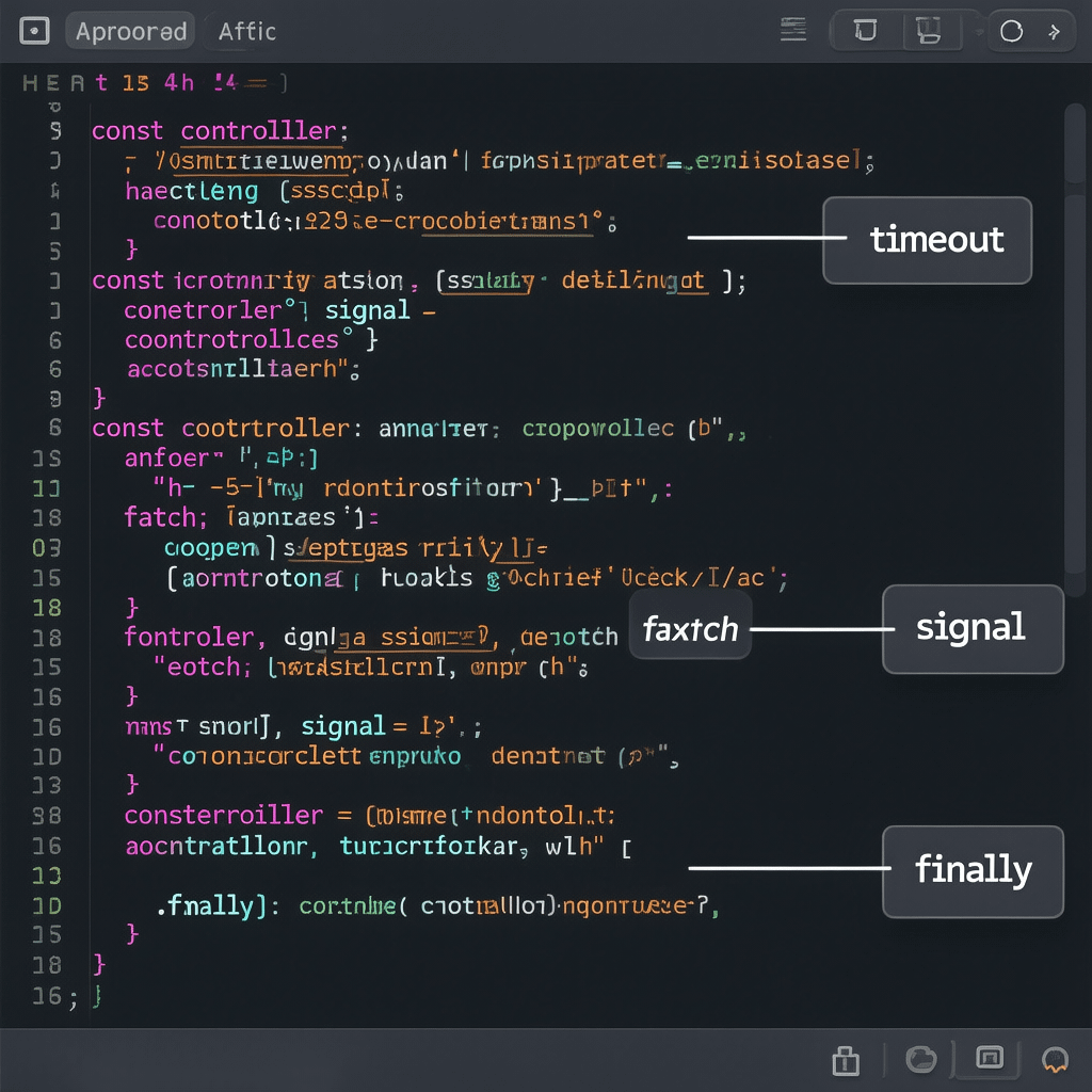 AbortController Timeout Pattern AbortController pattern to add timeouts to fetch and prevent common async/await errors