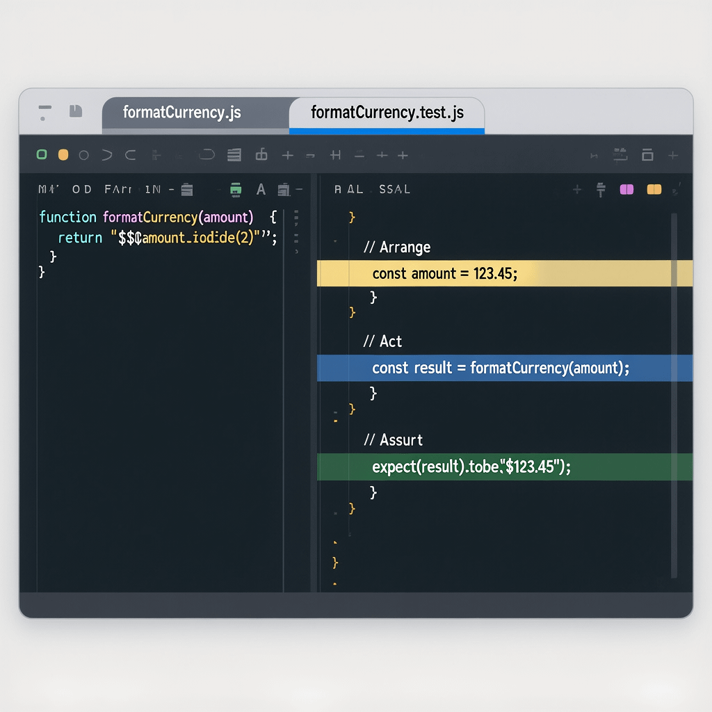 Modular JS and adjacent tests Modular JavaScript code with adjacent unit tests and clear imports