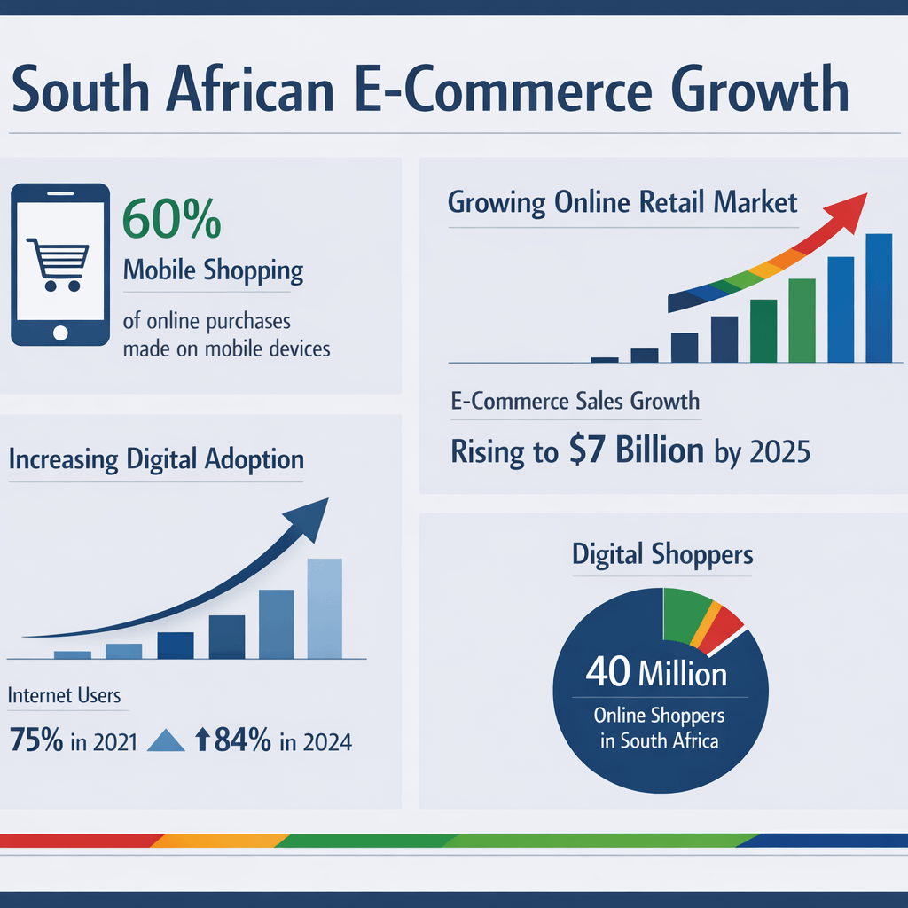 South African Ecommerce Market Growth Data Statistics showing ecommerce growth trends in South Africa
