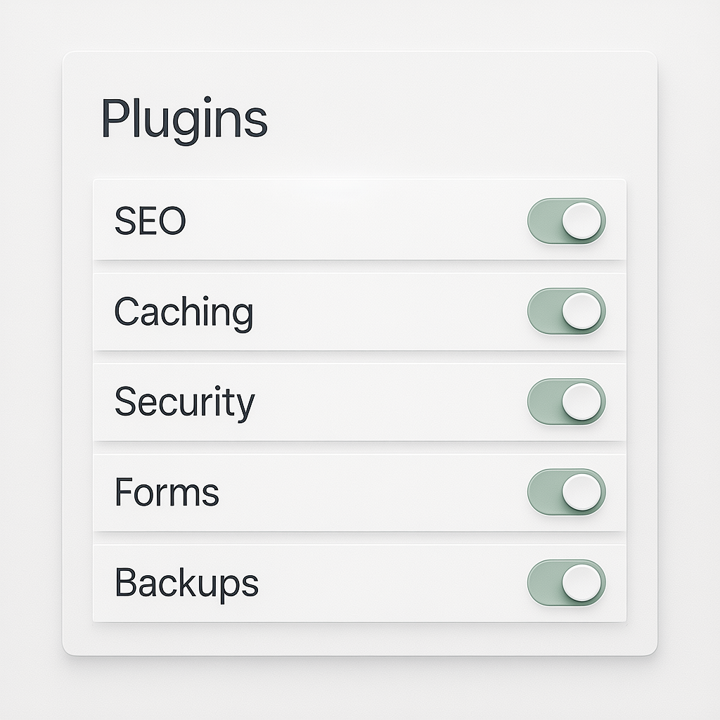 Minimal Plugin Stack Minimal plugin stack for an affordable website