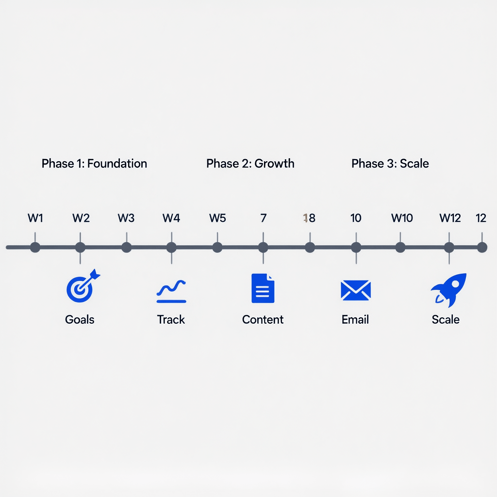 90 Day Plan Timeline 90 day digital marketing roadmap timeline with weekly milestones