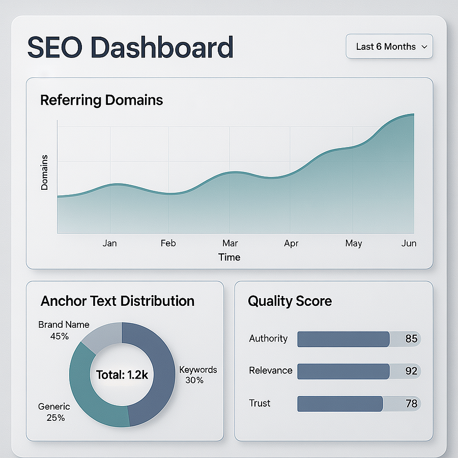 Backlink Profile Overview Backlink profile chart included in an seo audit report
