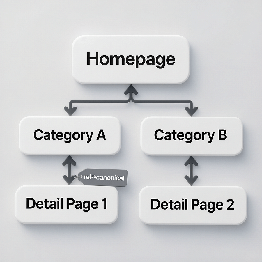 Site Architecture for SEO Site architecture map that informs a technical seo audit