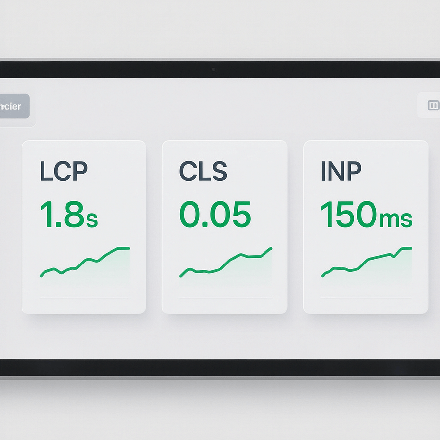 Performance Matters - Core Web Vitals Dashboard Core Web Vitals dashboard showing good performance and how to make a website that passes thresholds